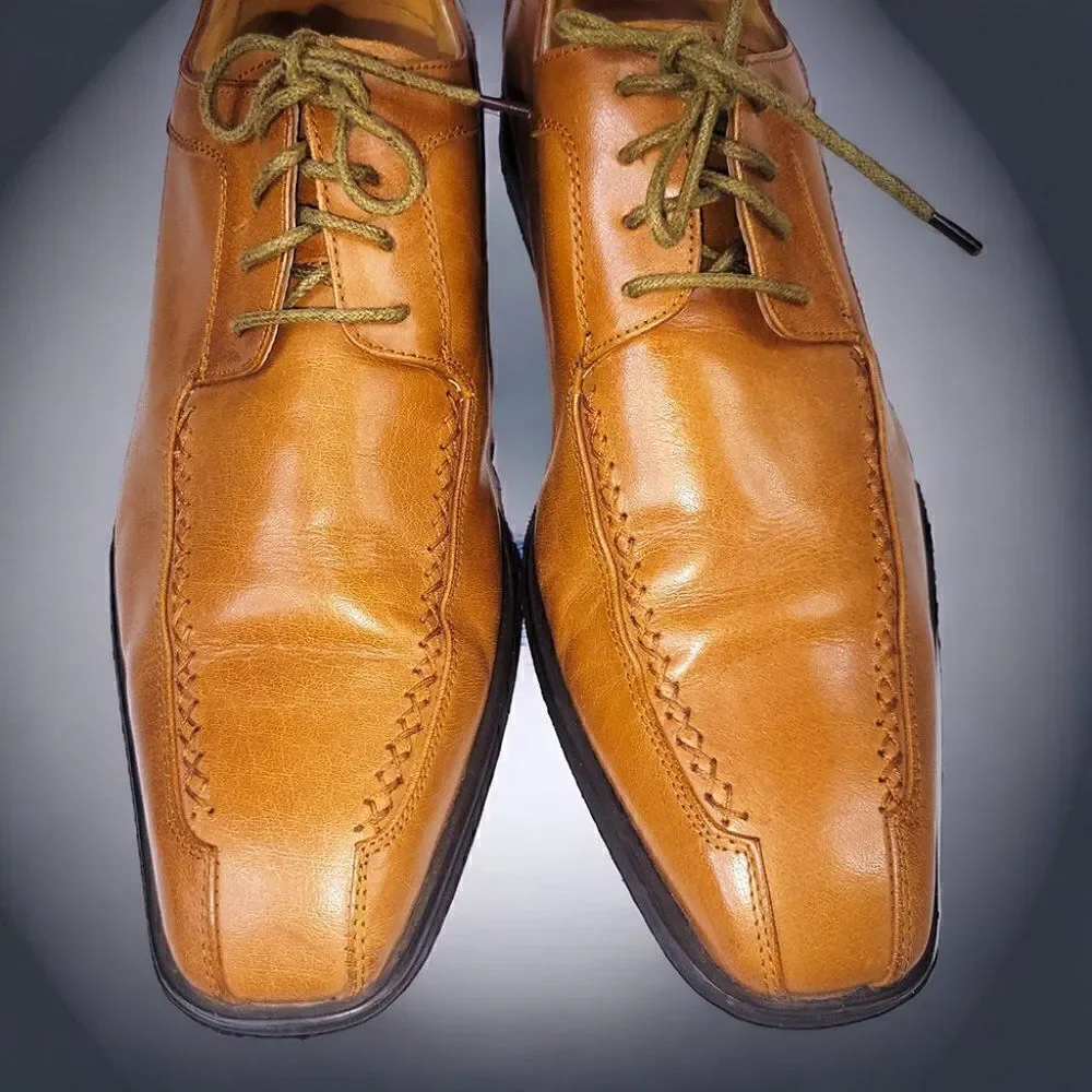 Paolo Giardini tan leather laced Oxford dress shoes